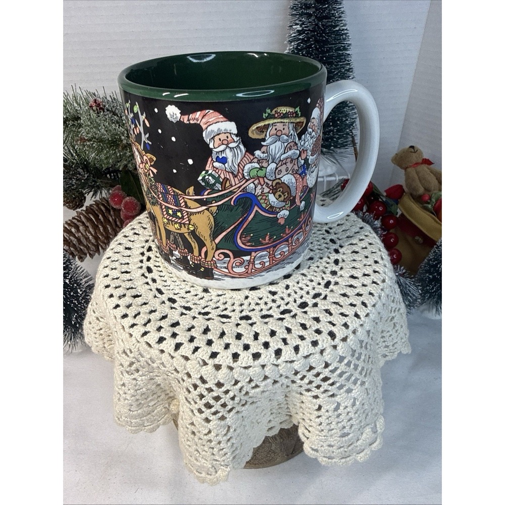 Potpourri Designs Santa Sleigh Ride Vintage 1994 Wim Schimmer Holiday Mug